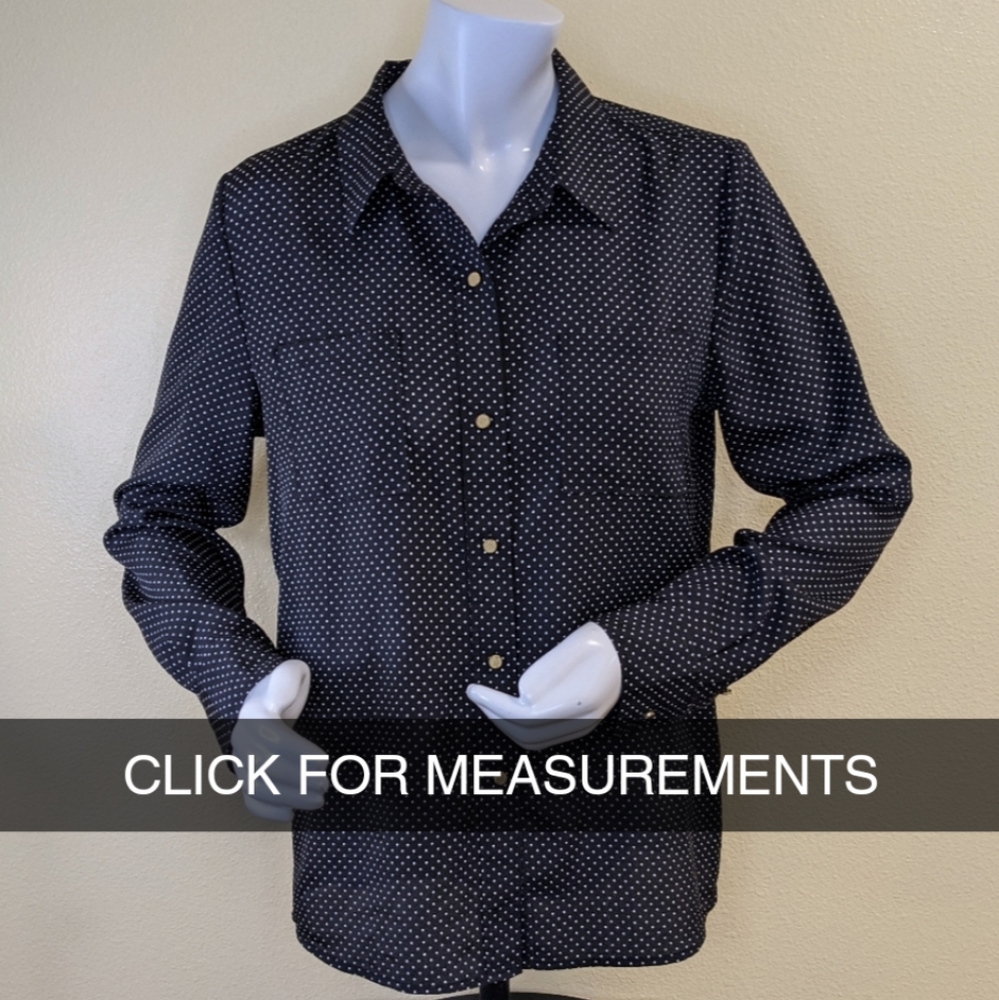 🖤🤍JUICY COUTURE black and white polka dot blouse Size Medium🖤🤍